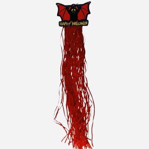 Vintage Halloween Bat Die Cut Red Ribbon Streamers Happy Halloween Decor Read🎃